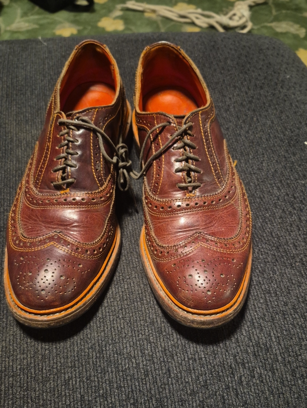Allen Edmonds Burgundy Brown Wingtip Oxfords